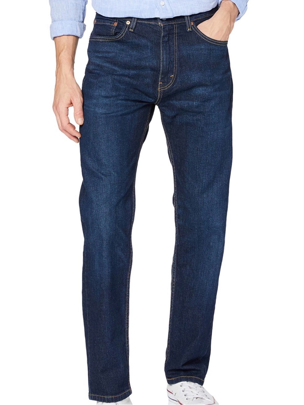 Levi's Men's 505 Regular Fit Jeans Nail Loop Knot Dark Indigo 32W x 32L! SEALED!